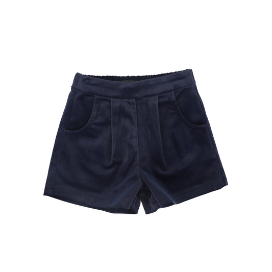FRANCESCA GUILIANO BLUE VELVET POCKET SHORTS