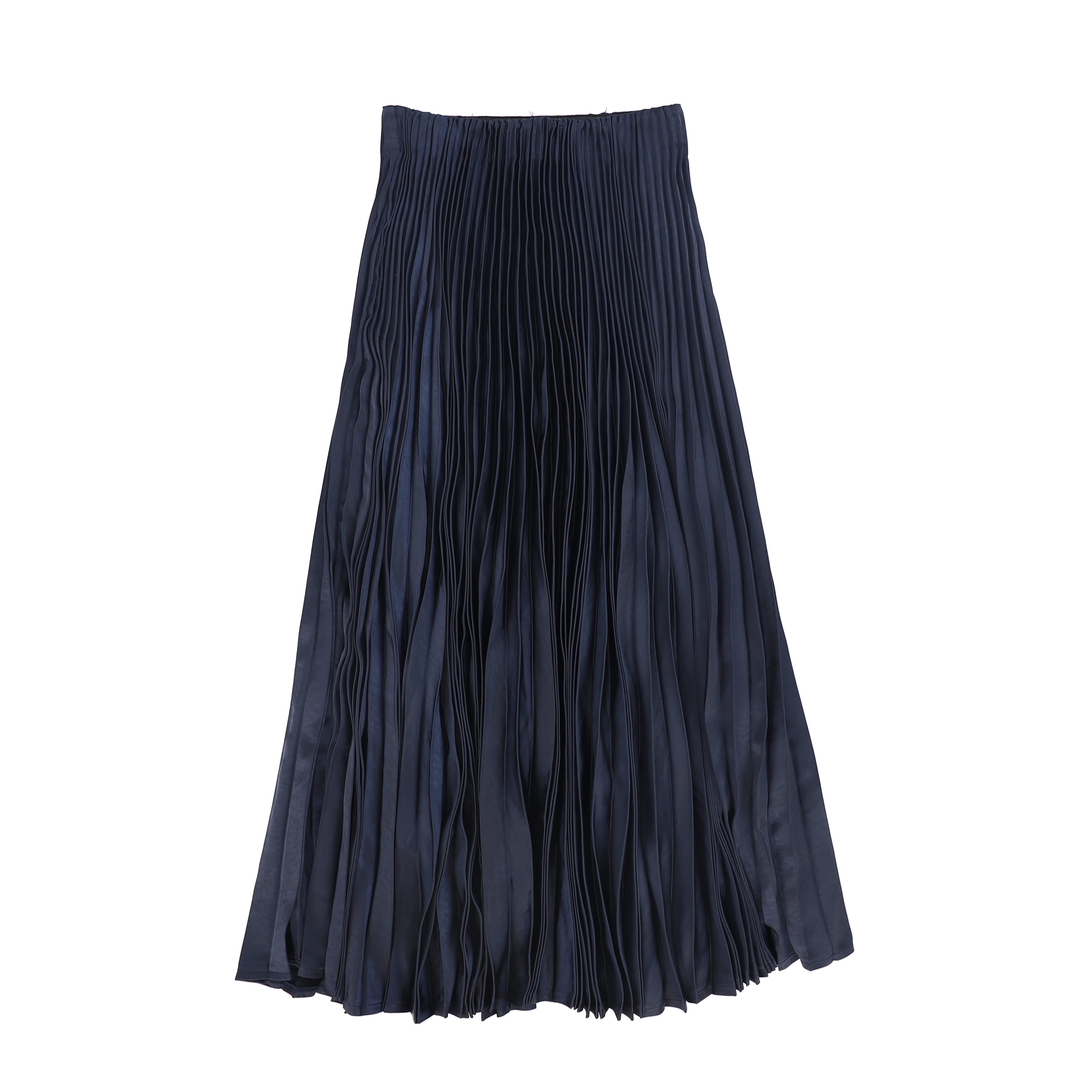 TUSTELLO NAVY WOOL DOUBLE PLEAT SKIRT – Luibelle