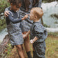 FARREN + ME NAVY DENIM FLORAL POCKET JUMPER