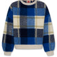 A076 BLUE/BEIGE PLAID SWEATER