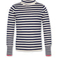 A076 NAVY STRIPED TURTLENECK