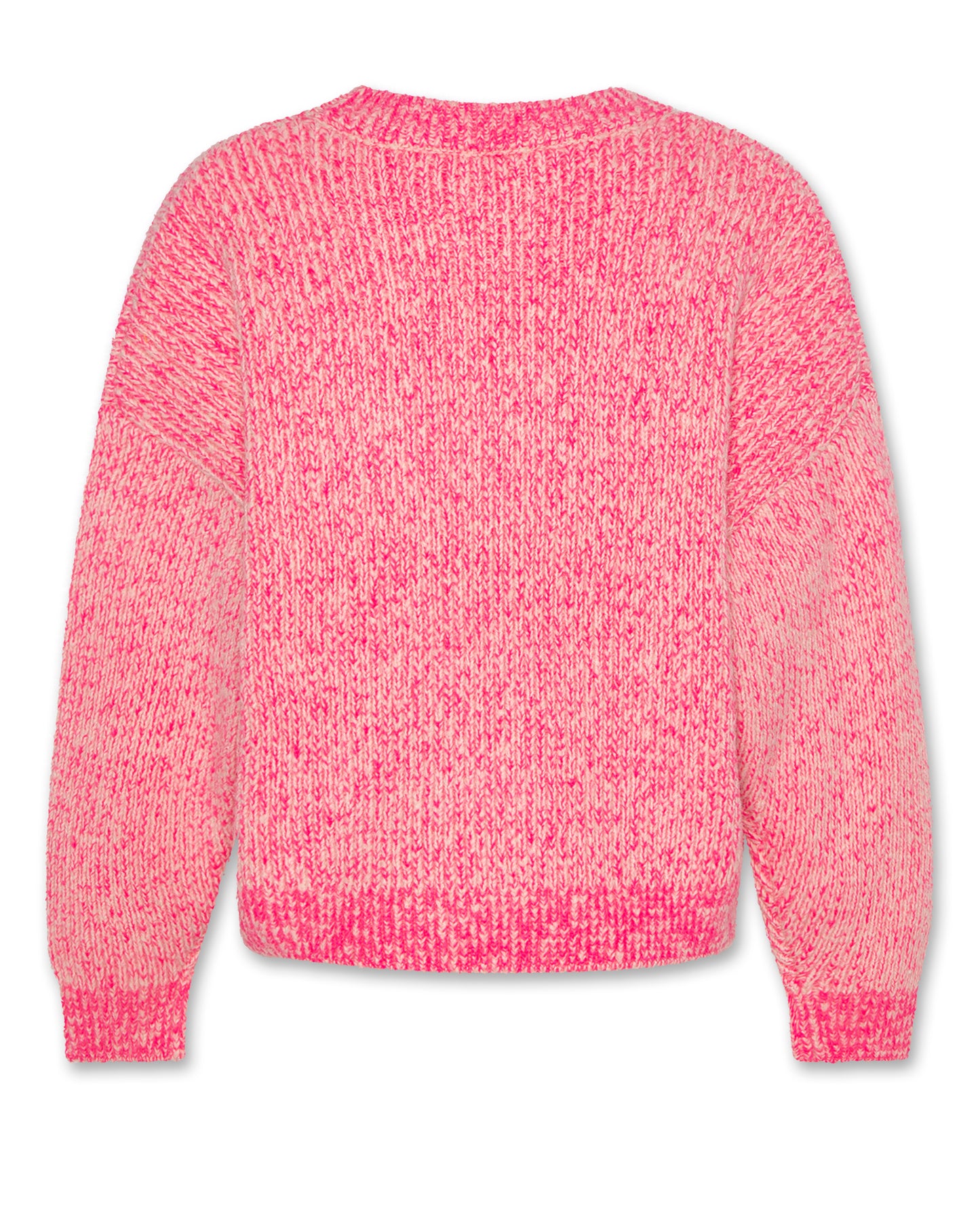 A076 HOT PINK TEXTURED CHUNKY KNIT SWEATER