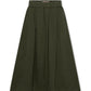 A076 FOREST GREEN MIDI SKIRT