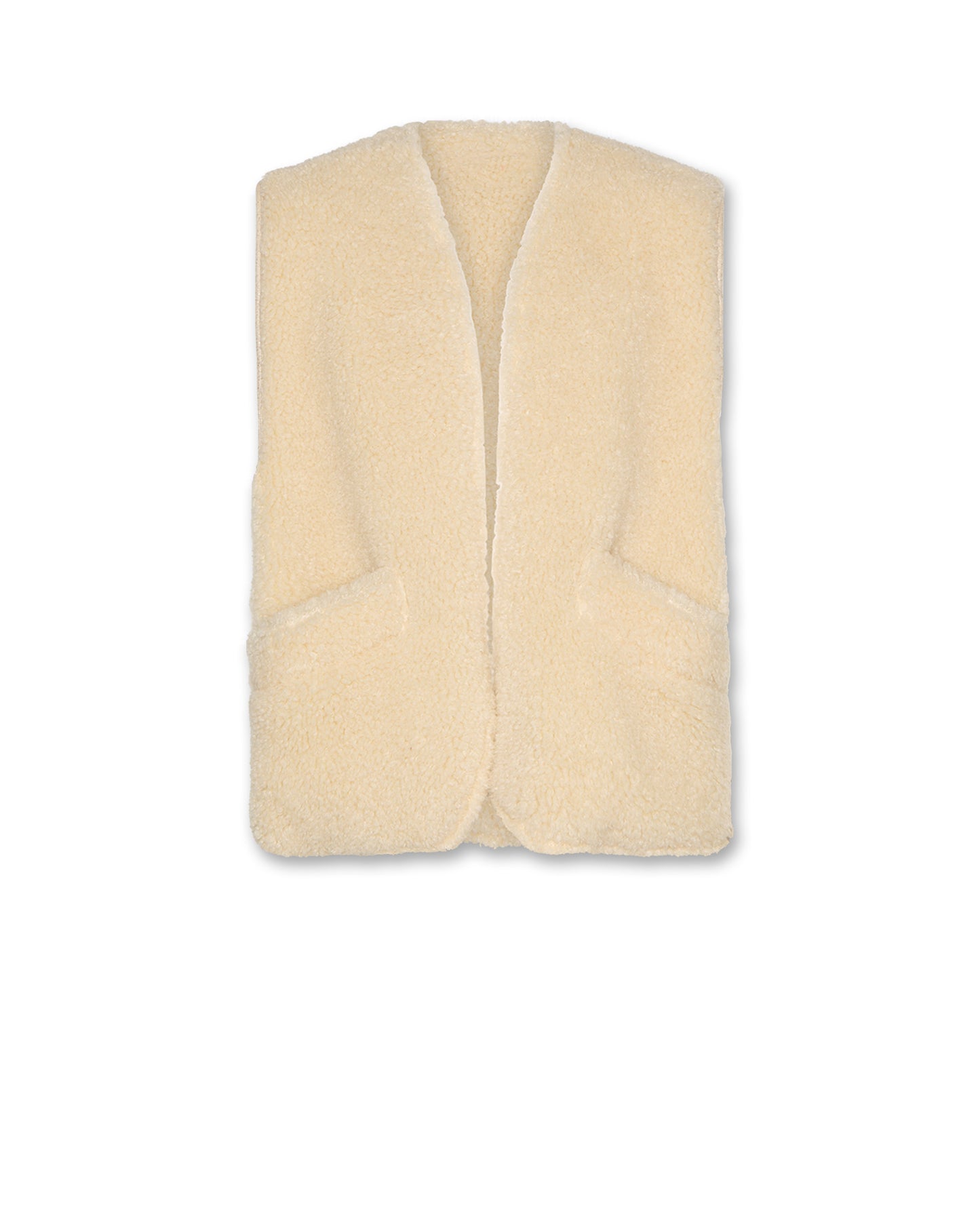 A076 BEIGE SHERPA VEST