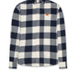 A076 NAVY PLAID COLLAR SHIRT
