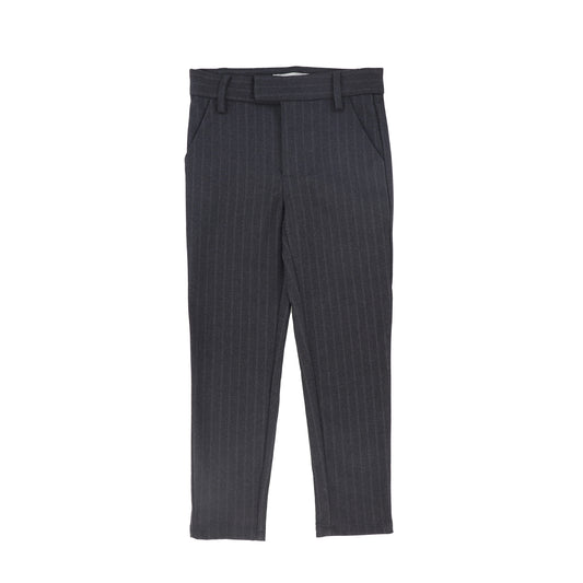 BACE COLLECTION GREY STRIPED WOOL PANTS