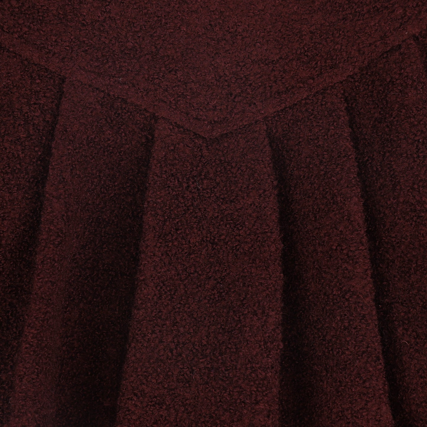 ONE CHILD BURGUNDY WOOL V PLEAT SKIRT