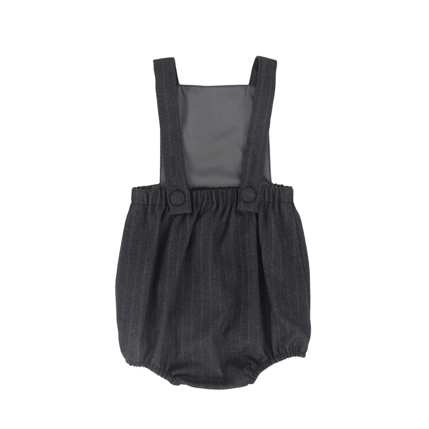 BACE COLLECTION GREY STRIPED WOOL BUBBLE ROMPER