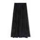 VIBE BLACK VELOUR PANELED MIDI SKIRT