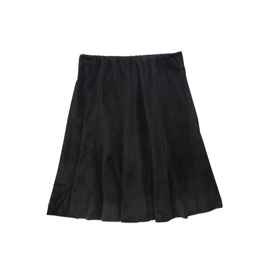 HELLO YELLOW BLACK VELOUR PANELED SKIRT