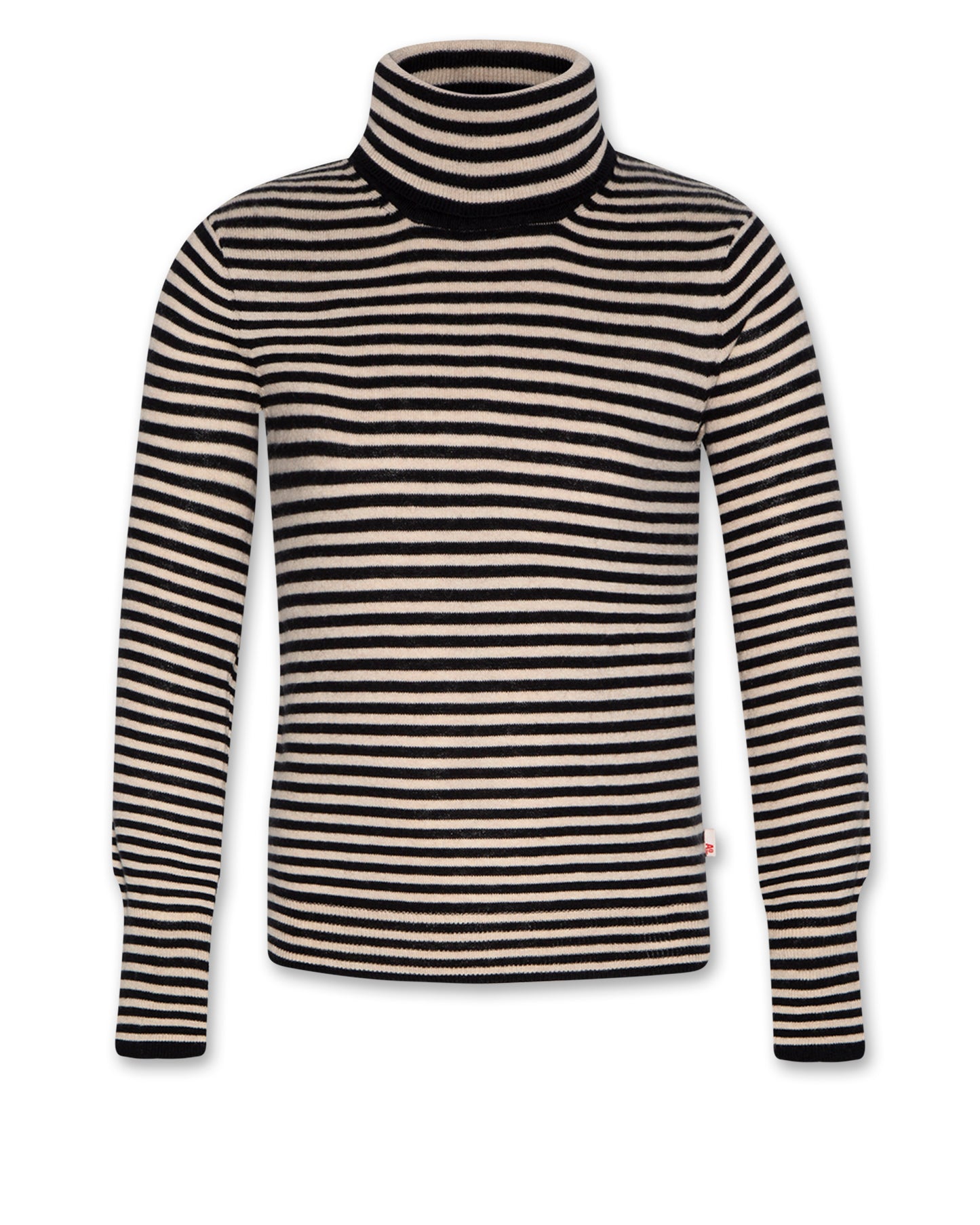 AO76 BLACK/WHITE STRIPED TURTLENECK T-SHIRT