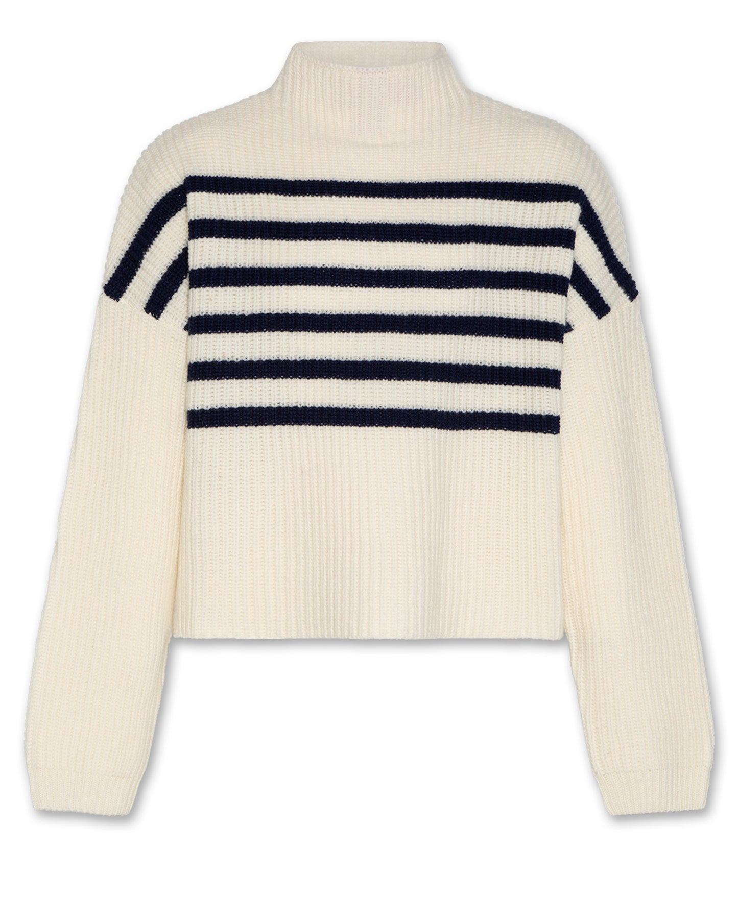 AO76 CREAM/NAVY STRIPE KNIT SWEATER
