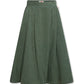 AO76 FOREST GREEN A-LINE MIDI SKIRT