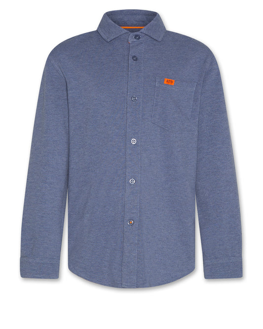 AO76 HEATHER BLUE BUTTON DOWN SHIRT