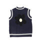 VALENTINA NAVY CABLE KNIT FLOWER VEST