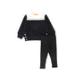 LE BOURDON BLACK/WHITE COLOR BLOCK BEE SWEATSHIRT SET