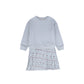 PHIL AND PHOEBE LIGHT BLUE HEART PRINT PLEATED SWEATSHIRT DRESS