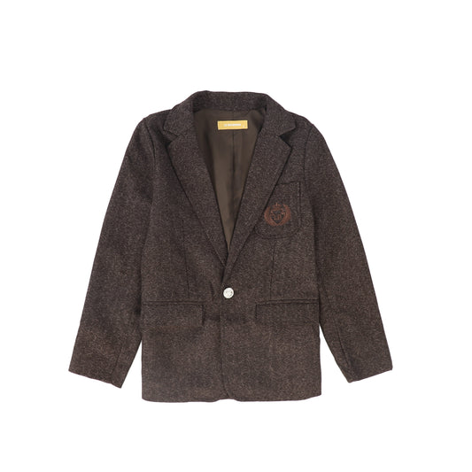 LE BOURDON BROWN TEXTURED BLAZER