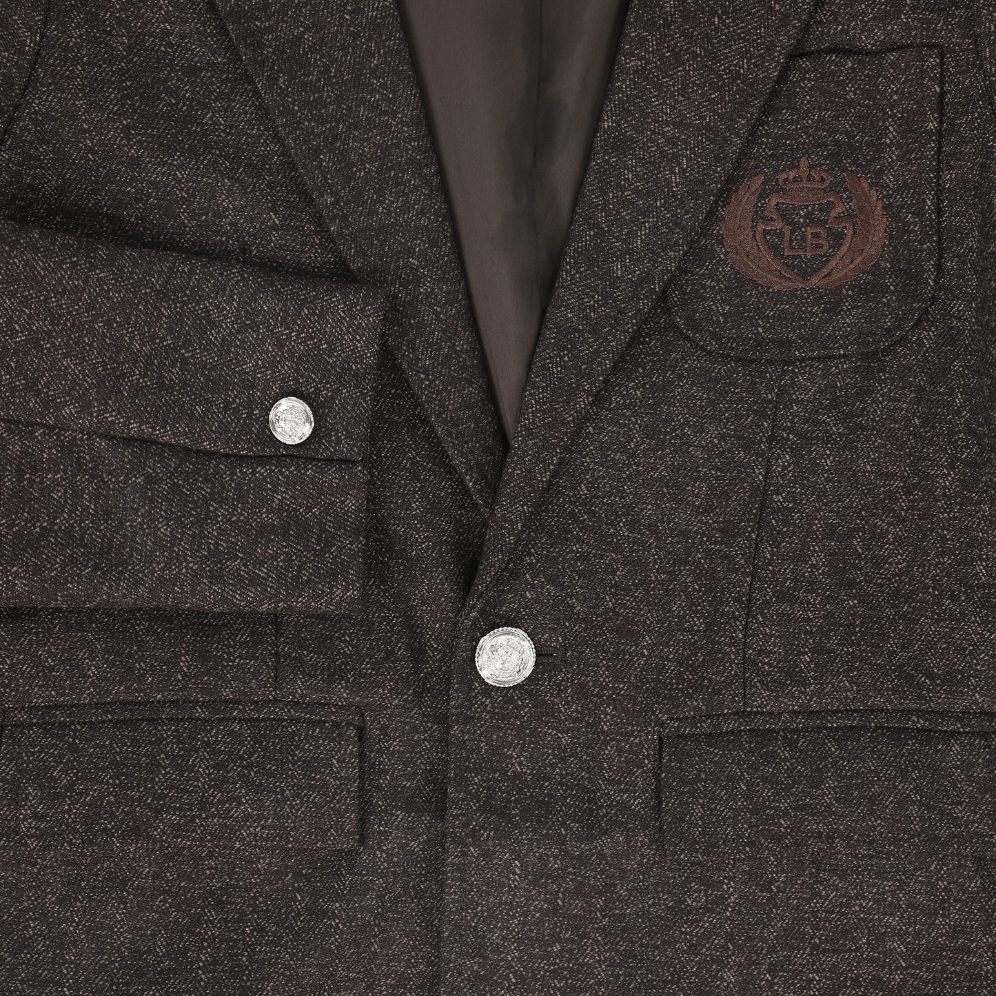 LE BOURDON BROWN TEXTURED BLAZER