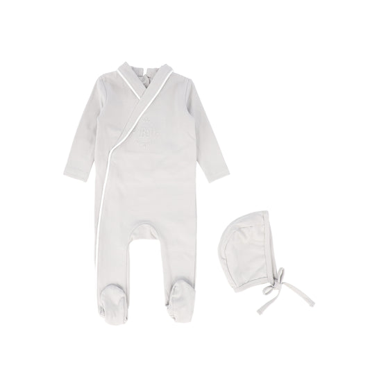 BEBE JOLEE GREY PIPED WRAP FOOTIE