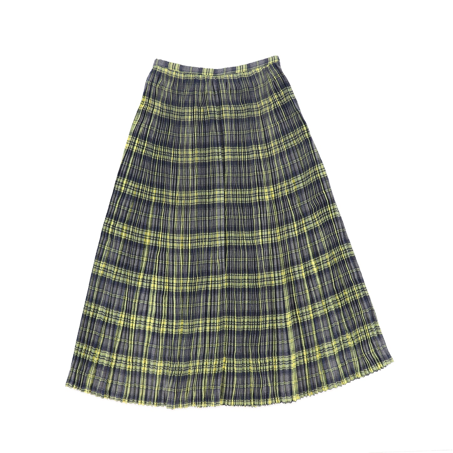 VALENTINA GREY GATHERED PLEAT PLAID MAXI SKIRT