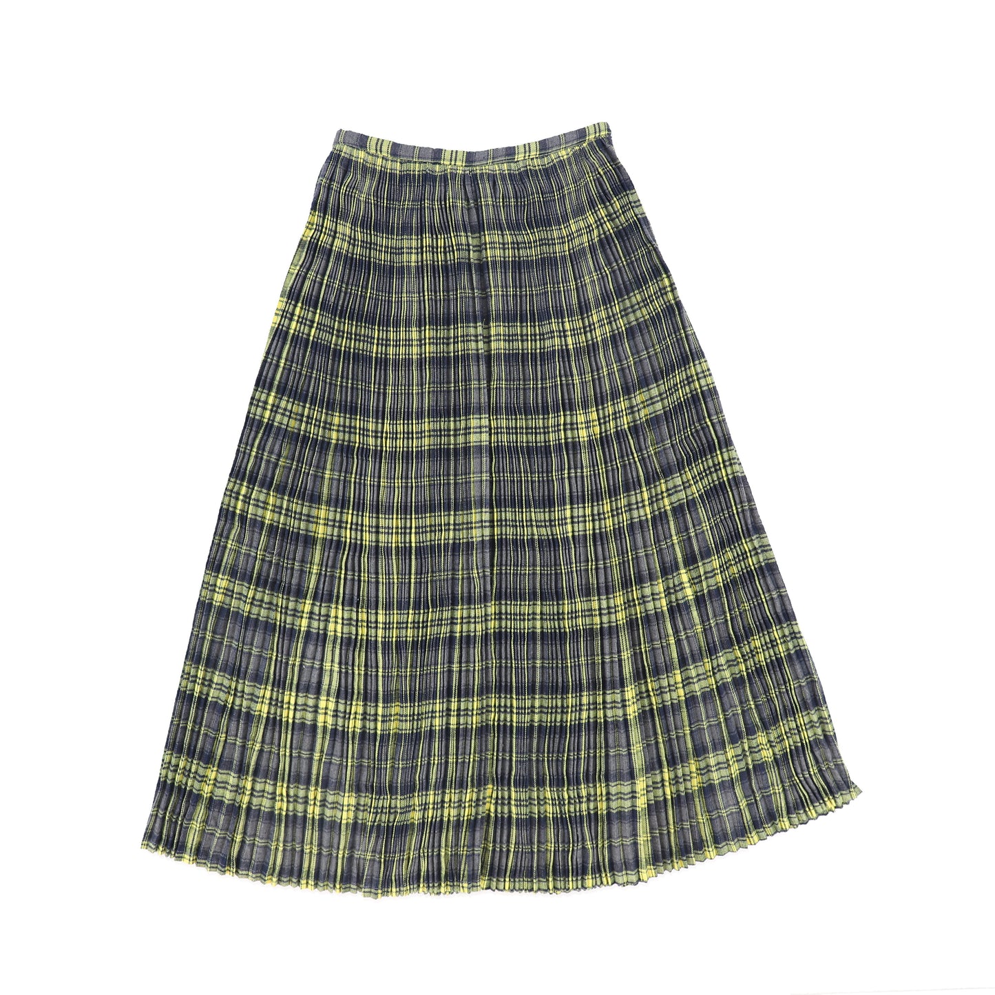 VALENTINA GREY GATHERED PLEAT PLAID MAXI SKIRT