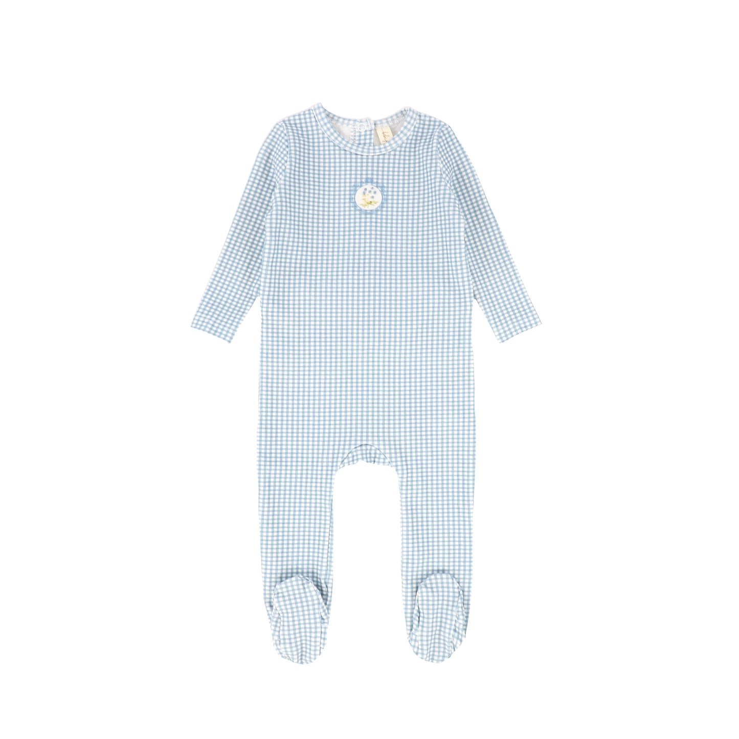 BEBE JOLEE BLUE GINGHAM FRAME FOOTIE