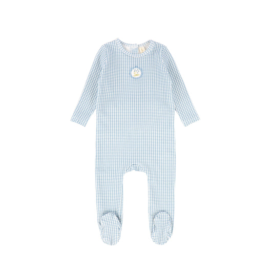BEBE JOLEE BLUE GINGHAM FRAME FOOTIE