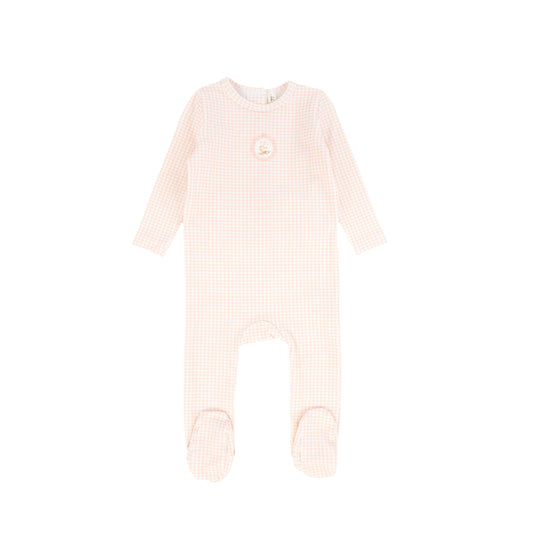 BEBE JOLEE PINK GINGHAM FRAME FOOTIE
