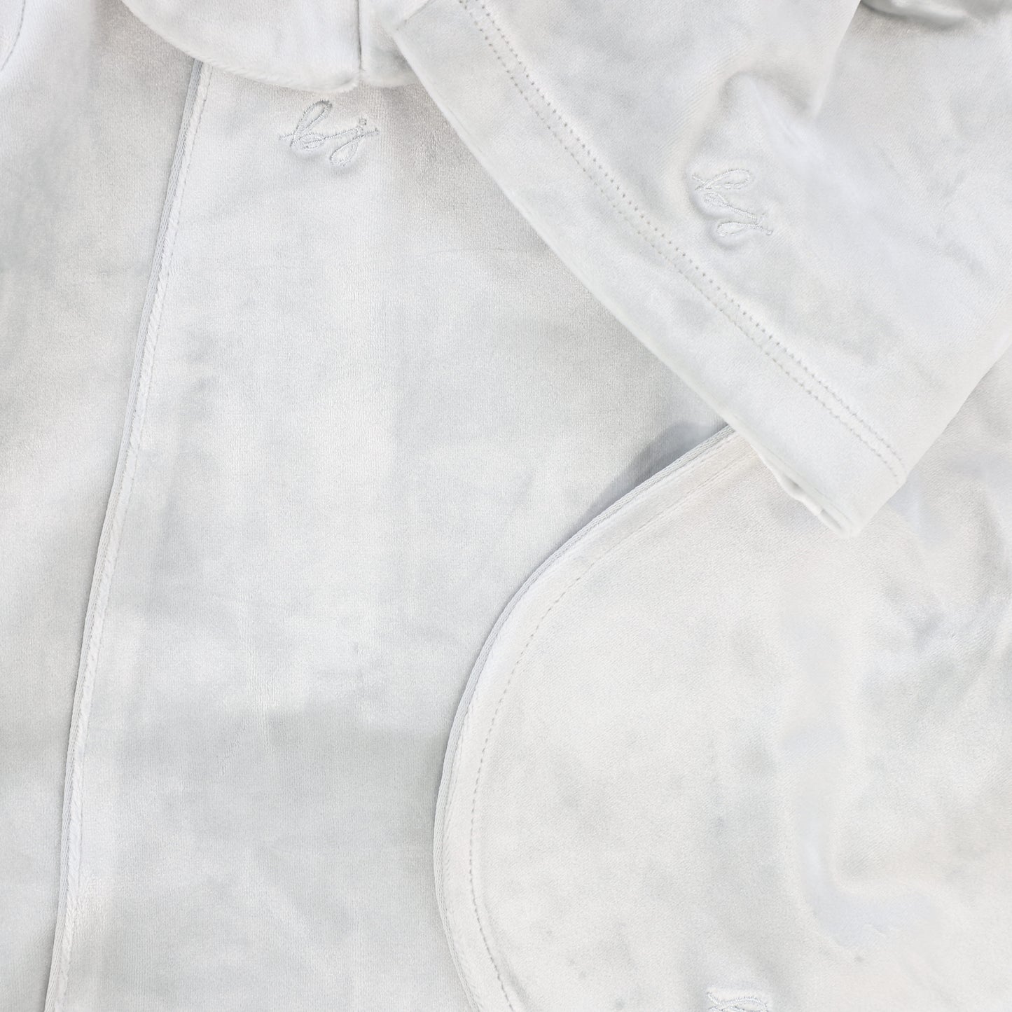 BEBE JOLEE CLOUDY BLUE VELOUR COLLAR FOOTIE