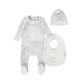 BEBE JOLEE CLOUDY BLUE VELOUR COLLAR FOOTIE
