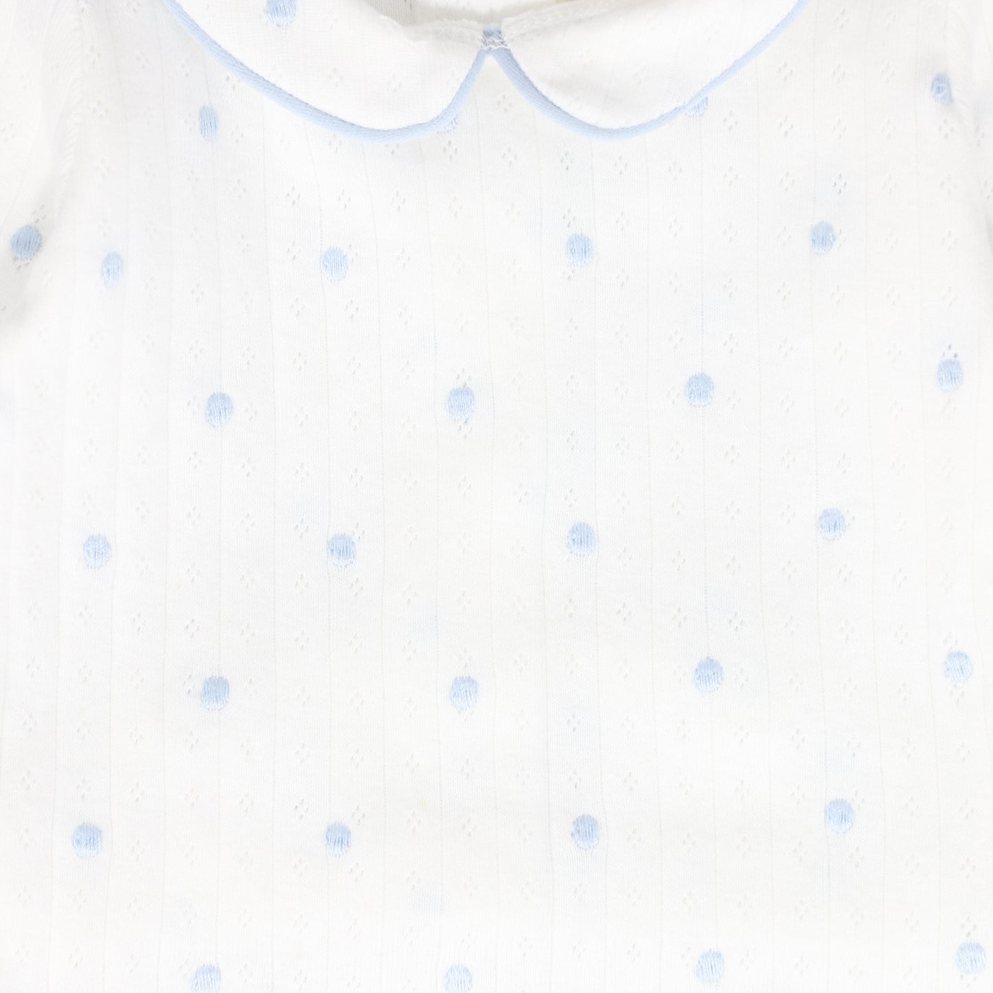 BEBE JOLEE LIGHT BLUE EMBROIDERED DOT FOOTIE