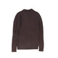 LE BOURDON BROWN WIDE RIBBED COLLAR SWEATER