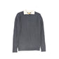LE BOURDON GREY WIDE RIBBED COLLAR SWEATER
