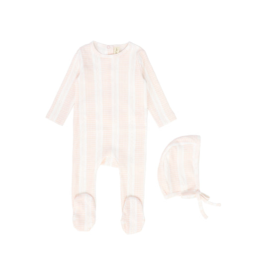 BEBE JOLEE PINK PATTERN POINTELLE FOOTIE