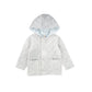 BEBE JOLEE CLOUDY BLUE VELOUR QUILTED JACKET