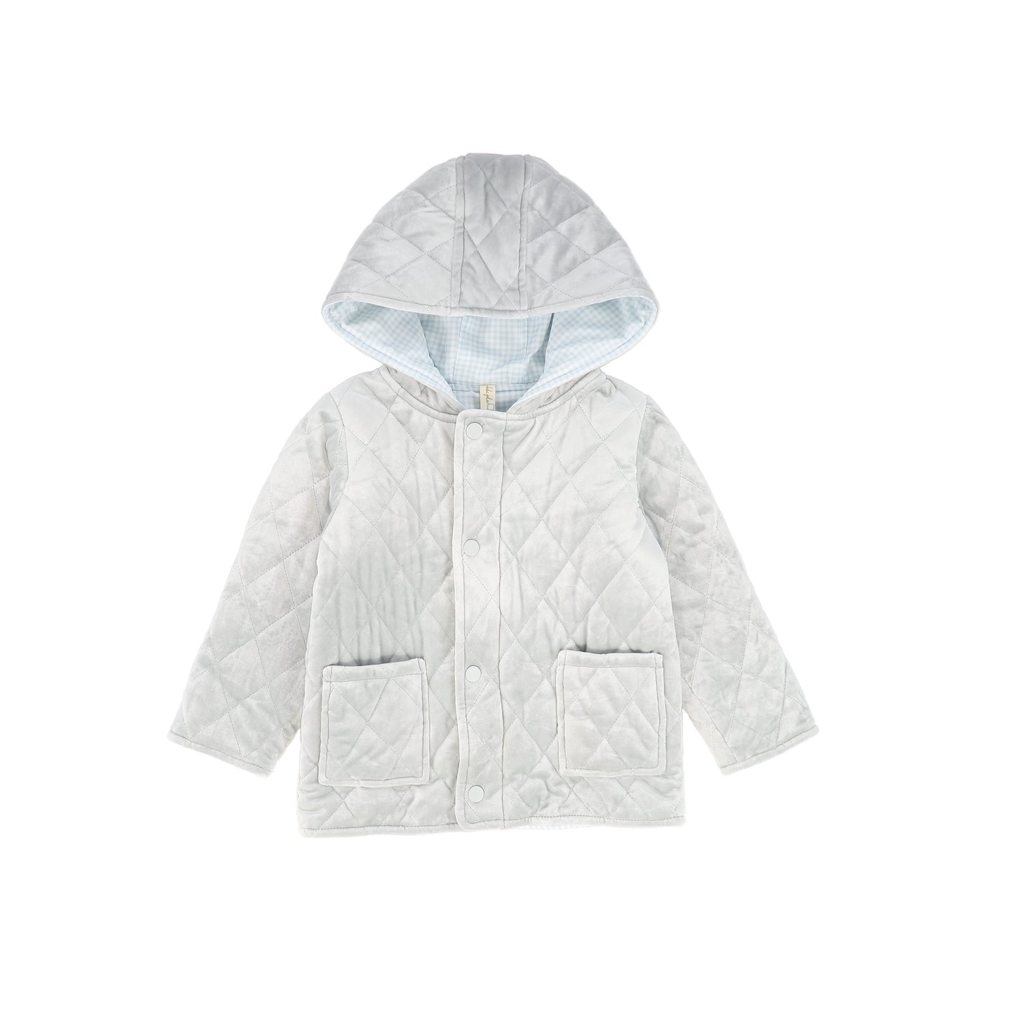 BEBE JOLEE CLOUDY BLUE VELOUR QUILTED JACKET