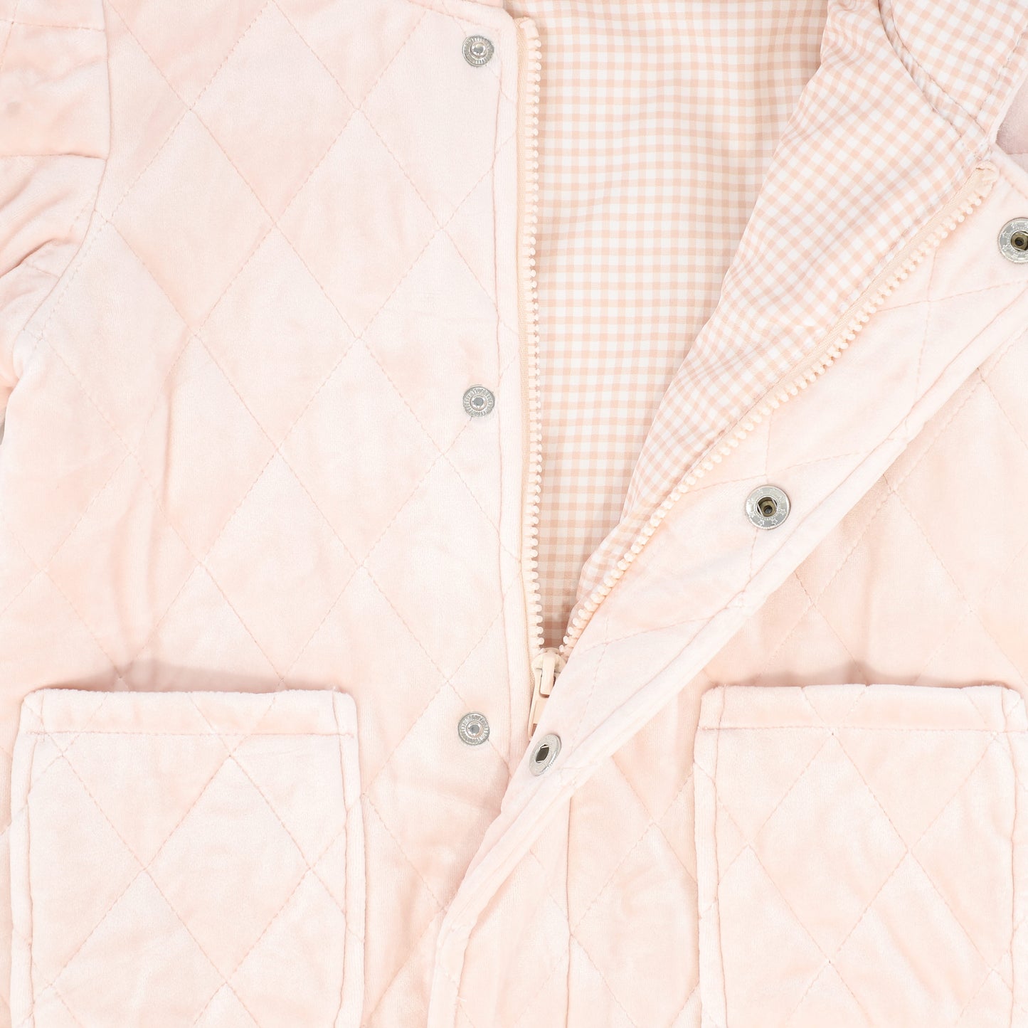 BEBE JOLEE PINK VELOUR QUILTED JACKET