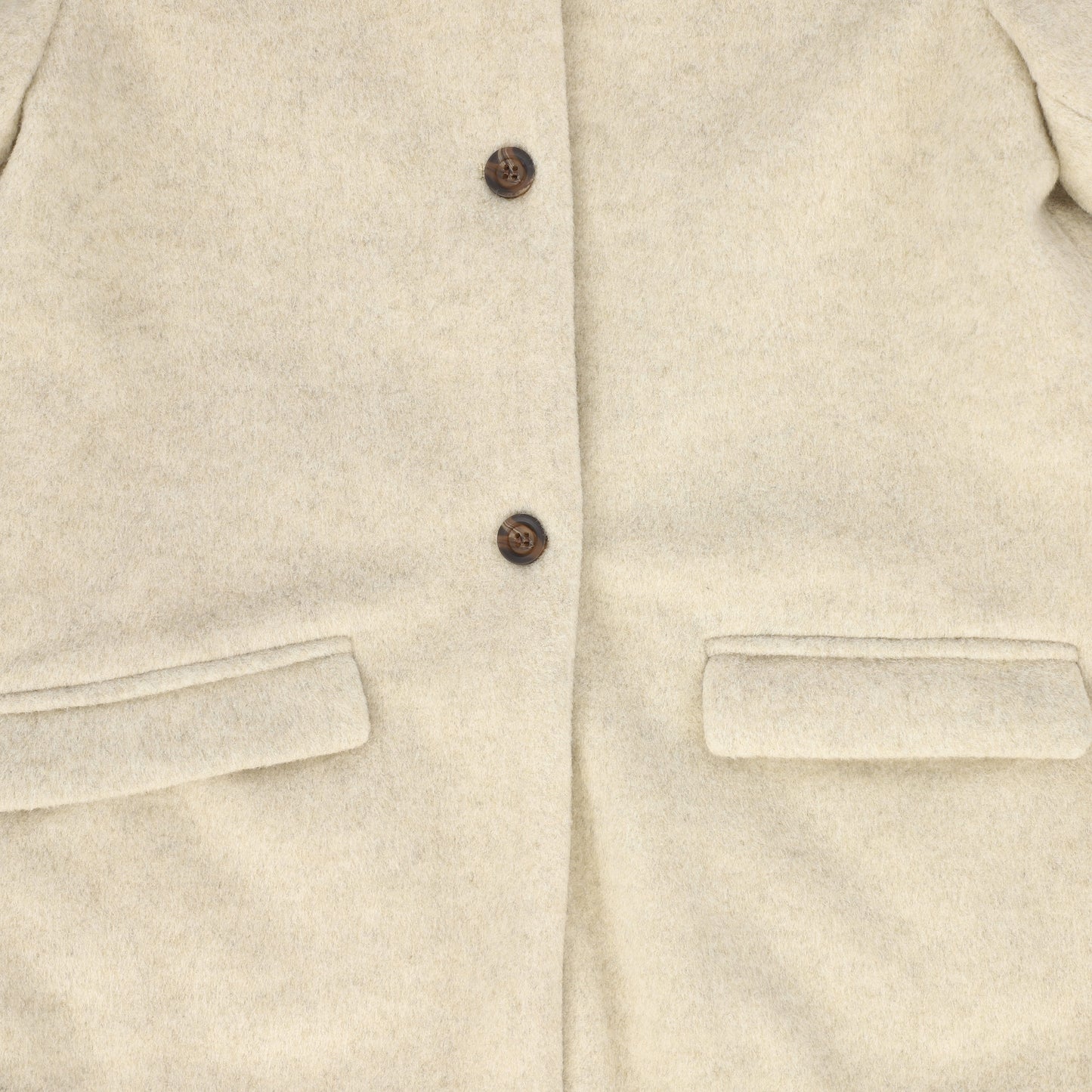 LE BOURDON OATMEAL VELVET COLLAR WOOL COAT
