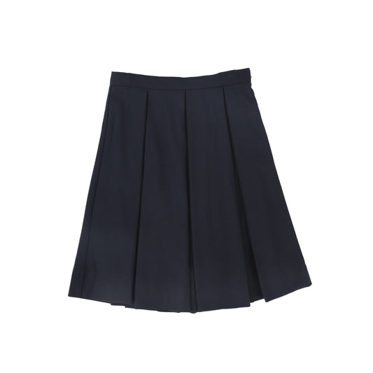 BAMBOO NAVY WOOL PLEAT SKIRT