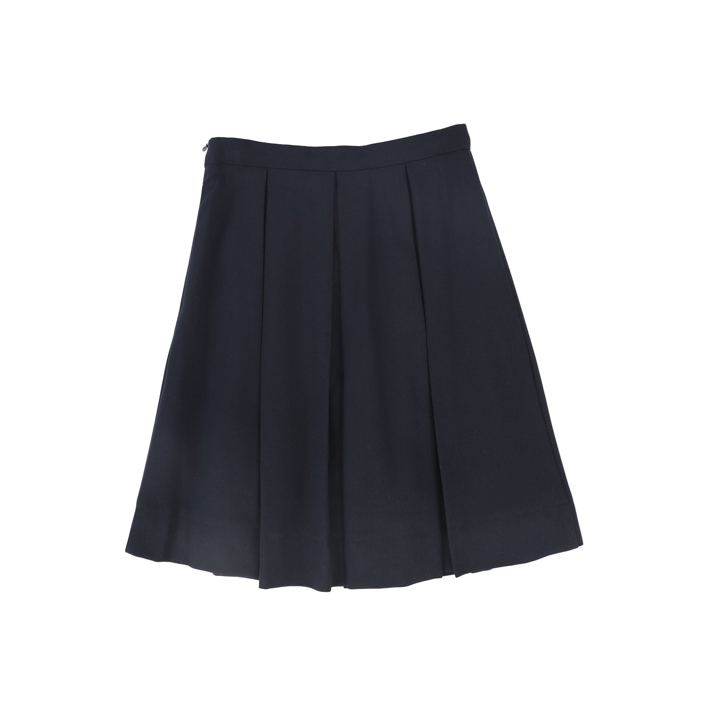 BAMBOO NAVY WOOL PLEAT SKIRT