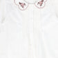 BAMBOO WHITE EMBROIDERED SCALLOP COLLAR BLOUSE