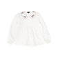 BAMBOO WHITE EMBROIDERED SCALLOP COLLAR BLOUSE