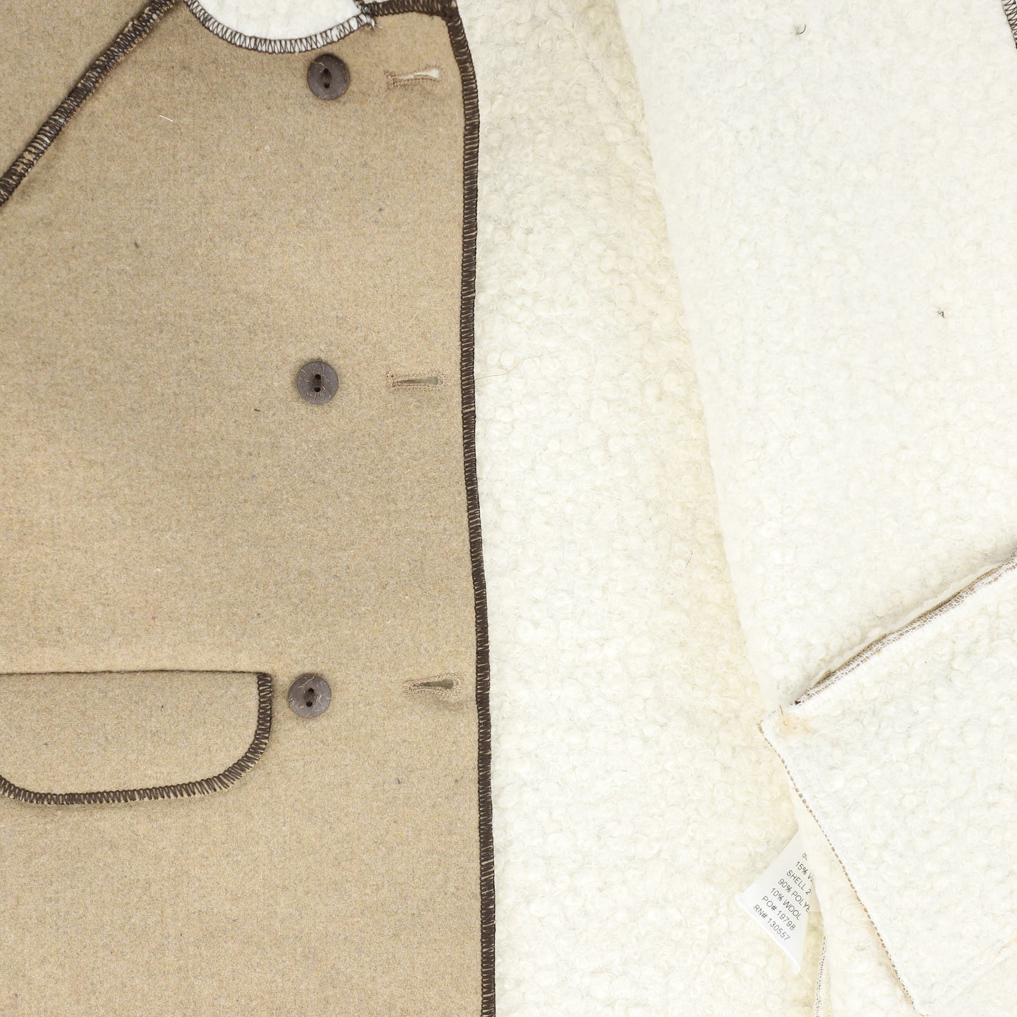 BAMBOO BEIGE PIPED DOUBLE BREASTED BLAZER