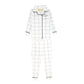 LE BOURDON GREY/WHITE CHECKED VELOUR PAJAMA SET