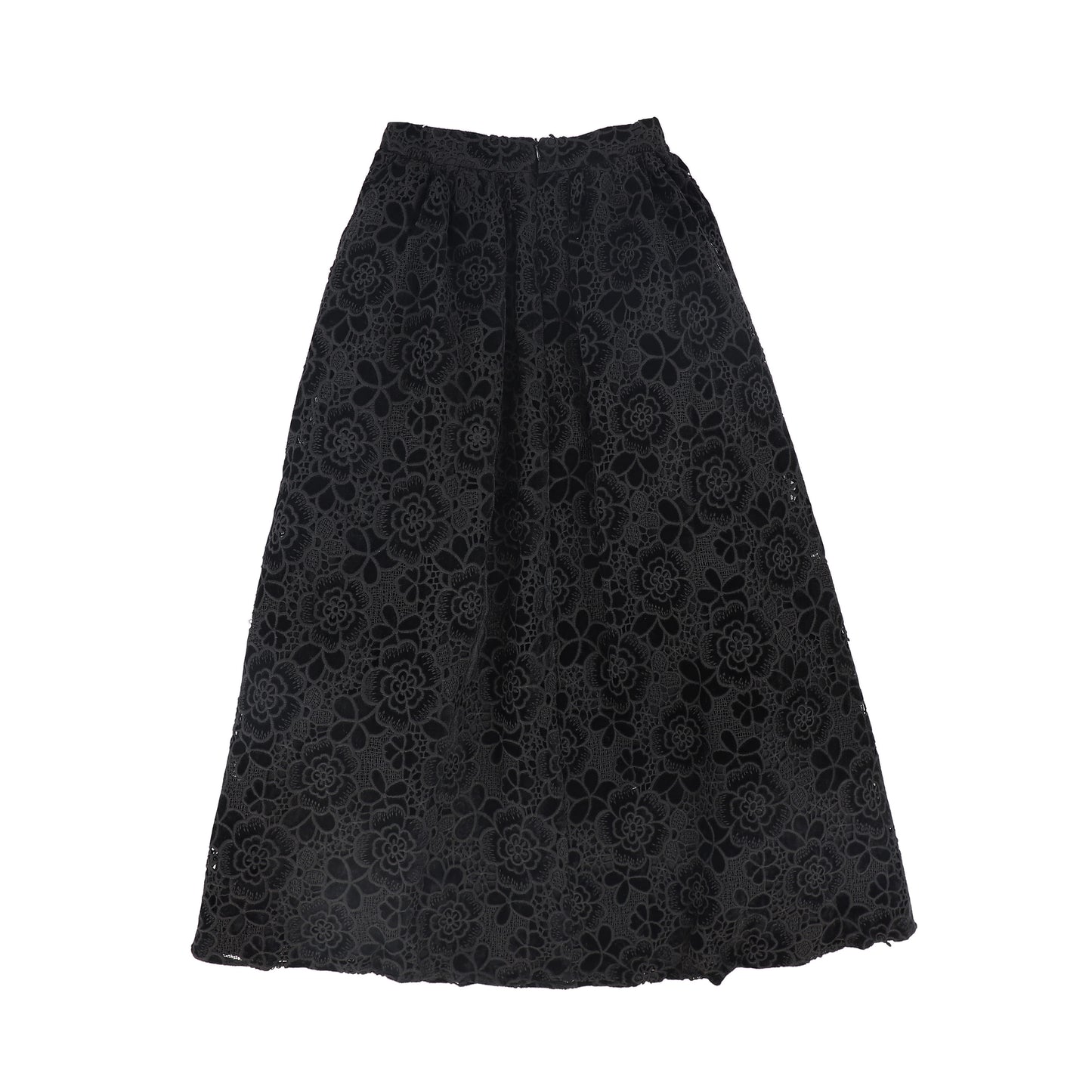 FRANCESCA GUILIANO BLACK VELVET GATHERED SKIRT