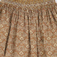 ONE CHILD CAMEL FLORAL PRINT SMOCKED SKIRT