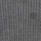 VALENTINA BLACK MINERAL WASH CABLE KNIT SWEATER