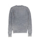 VALENTINA NAVY MINERAL WASH CABLE KNIT SWEATER
