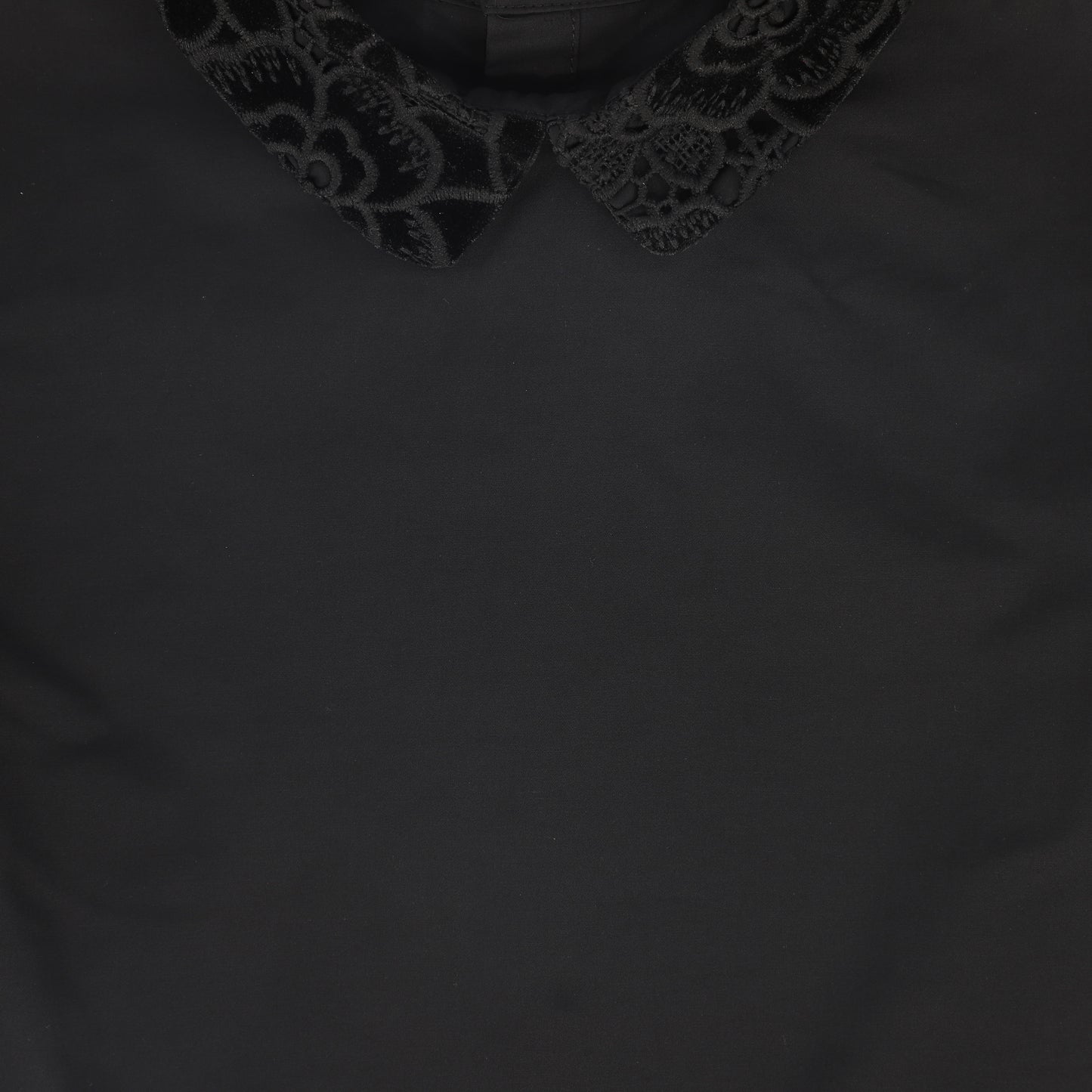 FRANCESCA GUILIANO BLACK EMBELLISHED COLLAR BLOUSE